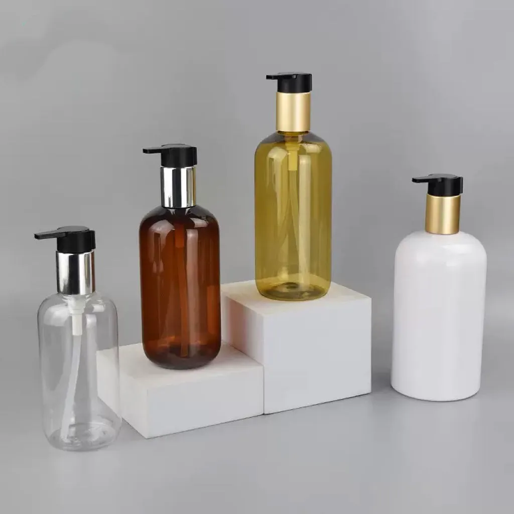 PET Gold Pump Sprayer Shampoo & Conditioner Bottles 250ml 300ml 500ml