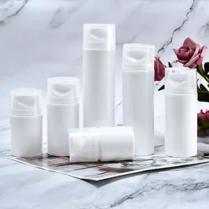 PP White Airless Lotion Pump Bottles for Skincare 30ml to 150ml with Secure Sealing Pump Sprayer