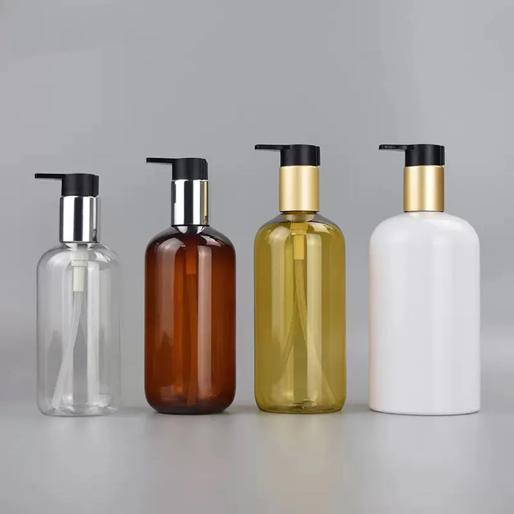 H6aeeb6083985491 PET Gold Pump Sprayer Shampoo & Conditioner Bottles 250ml 300ml 500ml