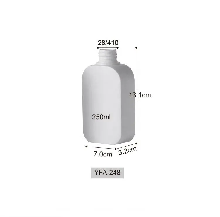 Luxury Hdpe Flat Square Plastic Shampoo Pump Bottle with Logo 8oz