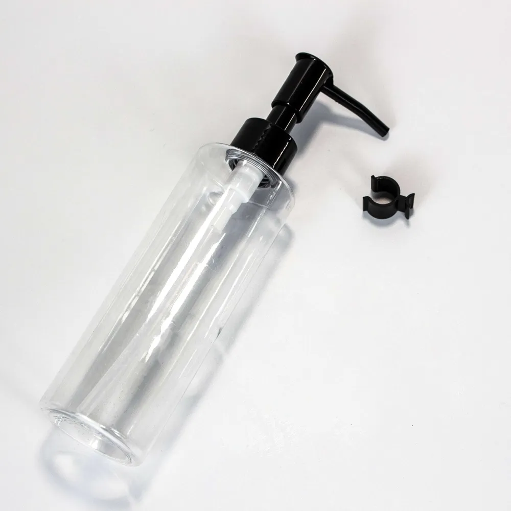 Botella cuadrada vacía de PET de 150 ml y 200 ml para aceite limpiador con logotipo personalizado