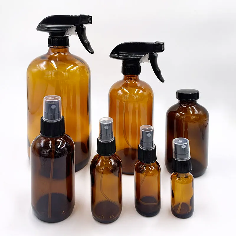 Amber Atomizer Empty Glass Spray Bottle 30/50/60/80/100/120ML