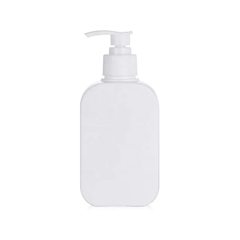 He54e569dccd94596 Luxury Hdpe Flat Square Plastic Shampoo Pump Bottle with Logo 8oz