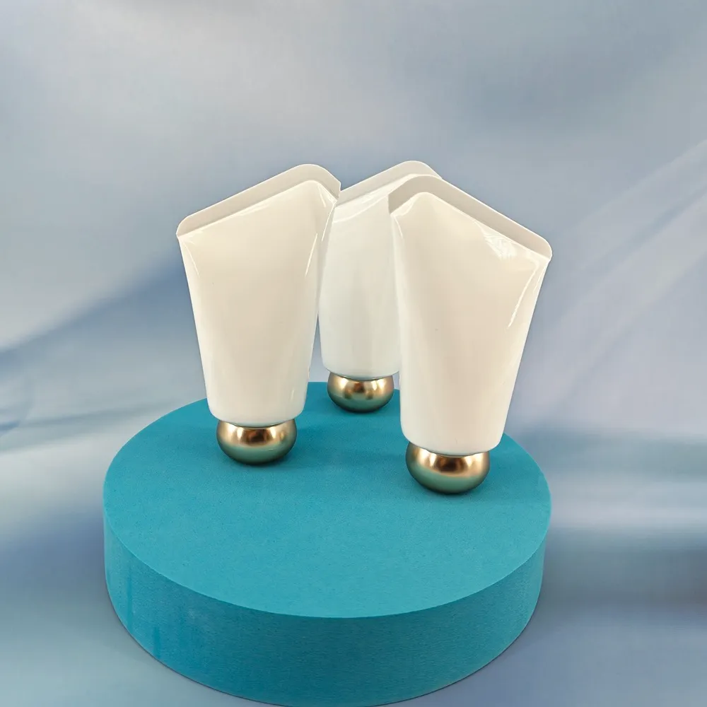 Hf75997e6b3b6490b Luxury White Cosmetic Tube 60ml With Gold Ball Screw Cap For Hand Cream