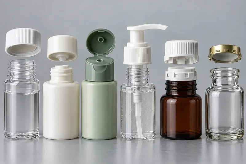 Continuous-thread, plug-seal, disc-top, lotion pump, child-resistant and metal lug bottle closures