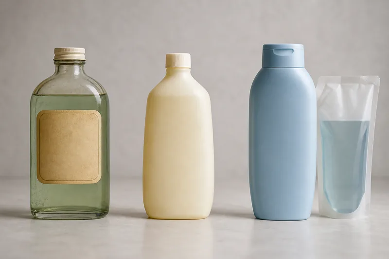 De quoi étaient faites les bouteilles de shampoing avant l'apparition du plastique ?
