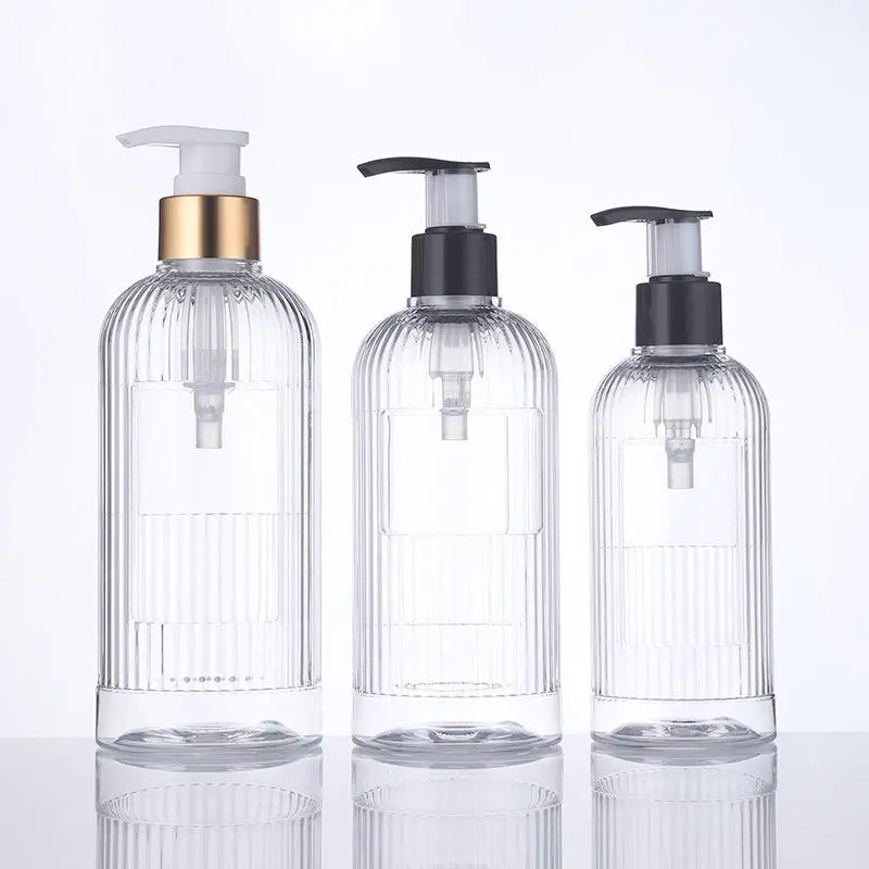 Transparent PETG Round Shampoo & Lotion Bottles with Pump Sealing for Hotel 200ml-500ml