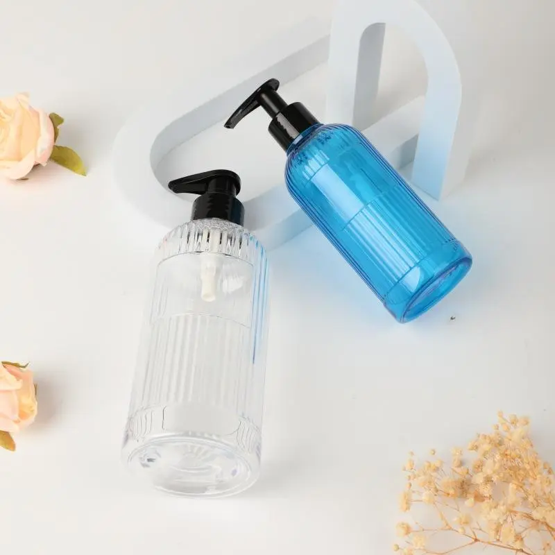 petg-pump-bottle-06 Transparent PETG Round Shampoo & Lotion Bottles with Pump Sealing for Hotel 200ml-500ml