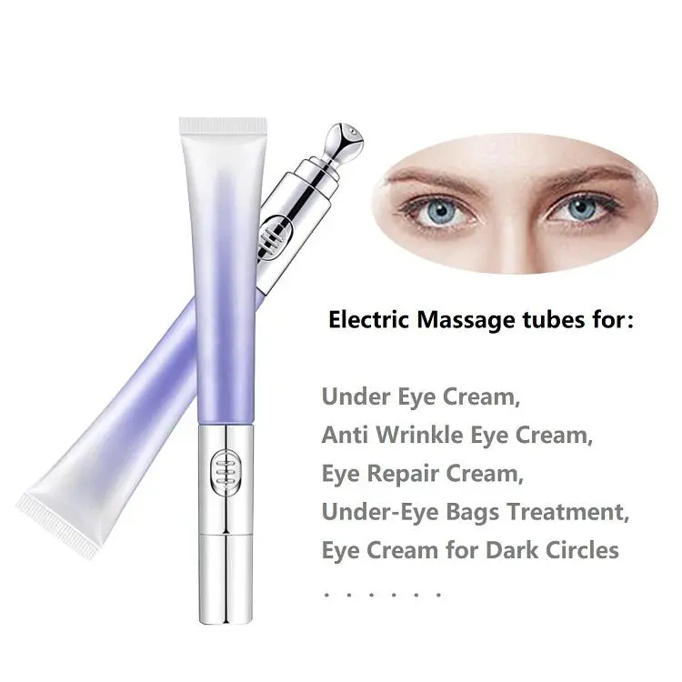 H01bb2427b069436c9cffb0ed08101b83F 10ml 15ml/0.5 oz 20ml 25ml Plastic Aluminum Metal Electric Massage Eye Cream Tube for Dark Circles