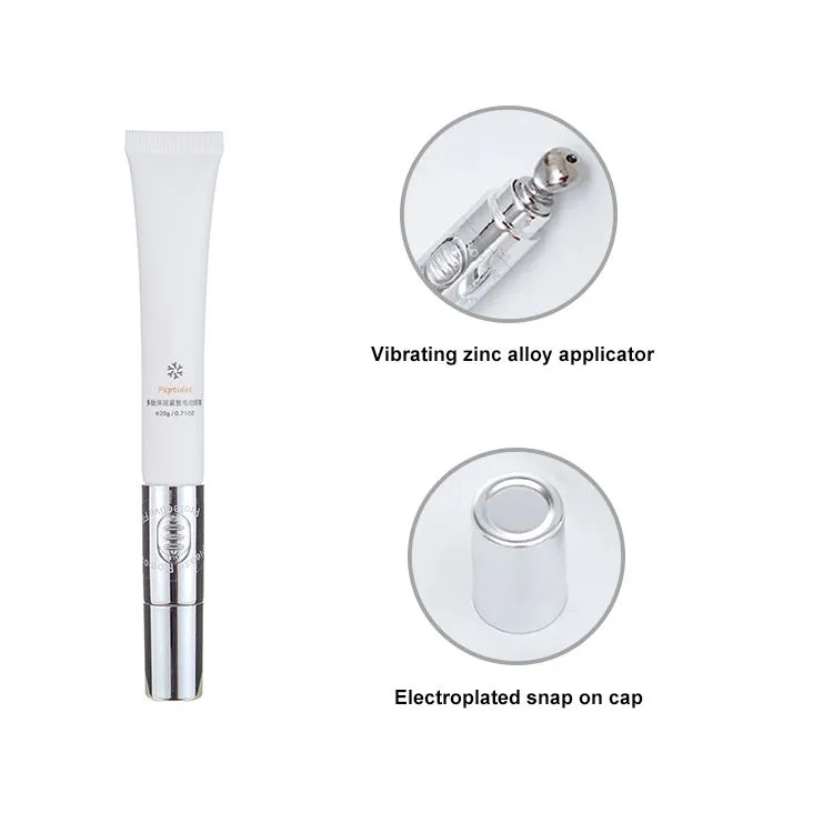 Wholesale 10ml 15ml 20ml Luxury Modern Empty Cosmetic Soft Skin Care Lip Care Massage Electric Metal Applicator Eye Cream Tube