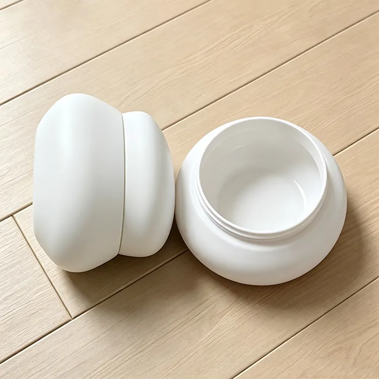 Tarro cosmético de PET de 200 ml con tapa a rosca y logo personalizado para crema facial y bálsamo limpiador