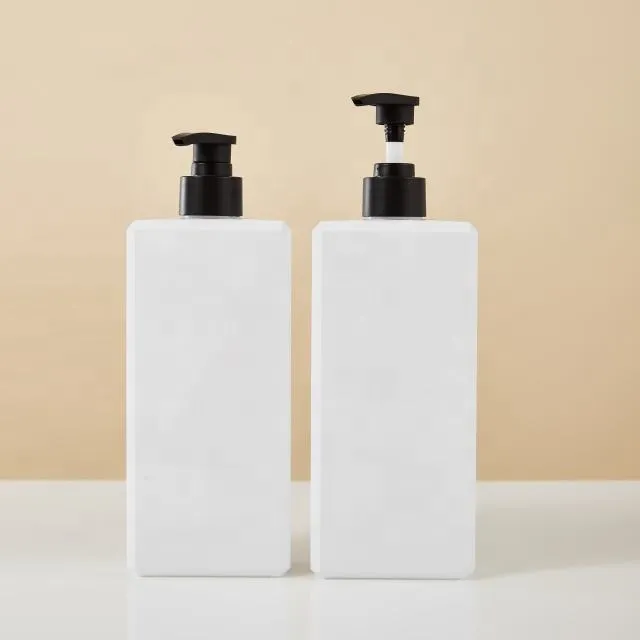 200 ml 300 ml 400 ml 500 ml Flat Square PETG Plastic Cosmetic Packaging Lotion Shampoo Bottle with Angle Edge and Lotion Pump