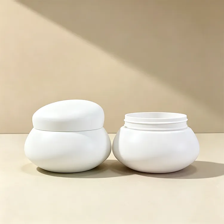 Tarro para crema de 200 ml, tarro cosmético de PET con tapa de rosca para crema facial y bálsamo limpiador, con logotipo personalizado