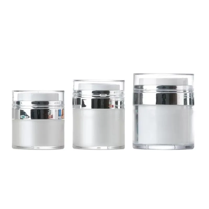 New Luxury 15ml 30ml 50ml Press Airless Facial Packaging Acrylic Airless Pump Cream Jar
