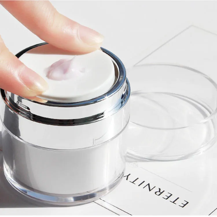 New Luxury 15ml 30ml 50ml Press Airless Facial Packaging Acrylic Airless Pump Cream Jar