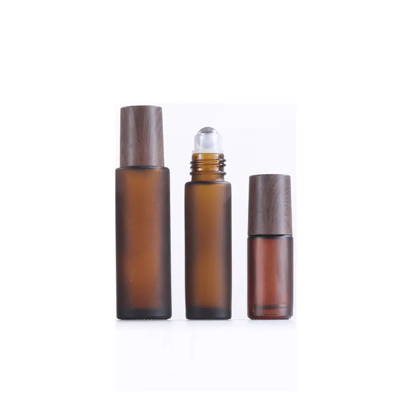 H87a006eb4b874ec4 1ml 2ml 3ml 5ml 10ml Empty Frosted Amber Glass Roller Ball Bottle