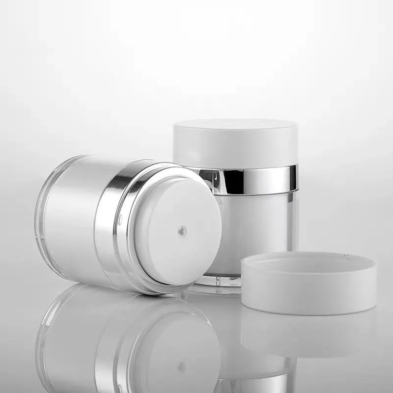 New Luxury 15ml 30ml 50ml Press Airless Facial Packaging Acrylic Airless Pump Cream Jar