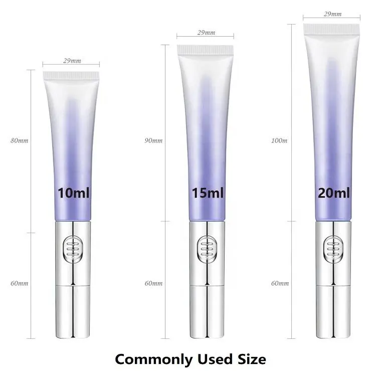 10ml 15ml/0.5 oz 20ml 25ml Plastic Aluminum Metal Electric Massage Eye Cream Tube for Dark Circles