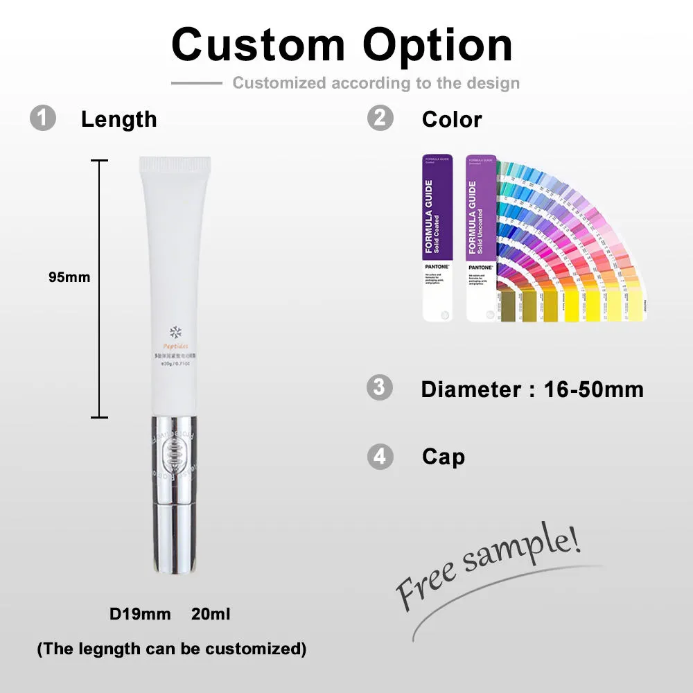 Wholesale 10ml 15ml 20ml Luxury Modern Empty Cosmetic Soft Skin Care Lip Care Massage Electric Metal Applicator Eye Cream Tube